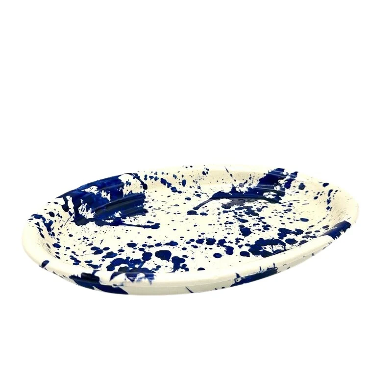 Familianna  Splash Oval fad,  Royal Blue - L30 cm
