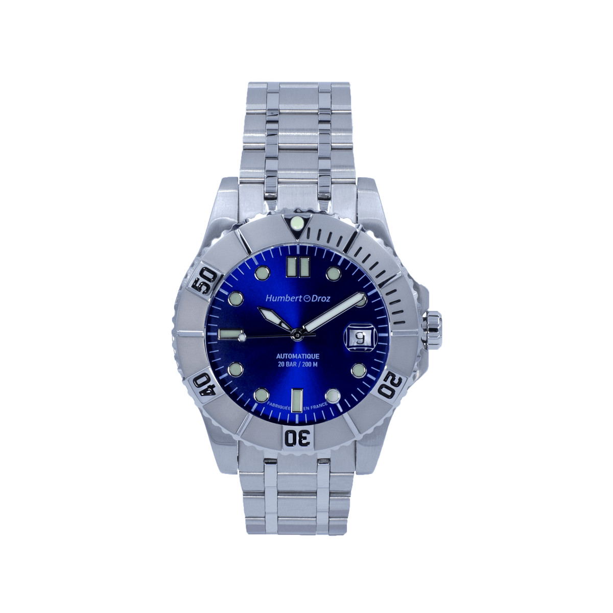 Montre HUMBERT-DROZ hd9 homme automatique, bracelet acier argent