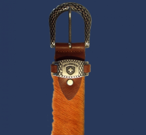 Leatherbelt Lonhorn Fur RealLeather, Gold