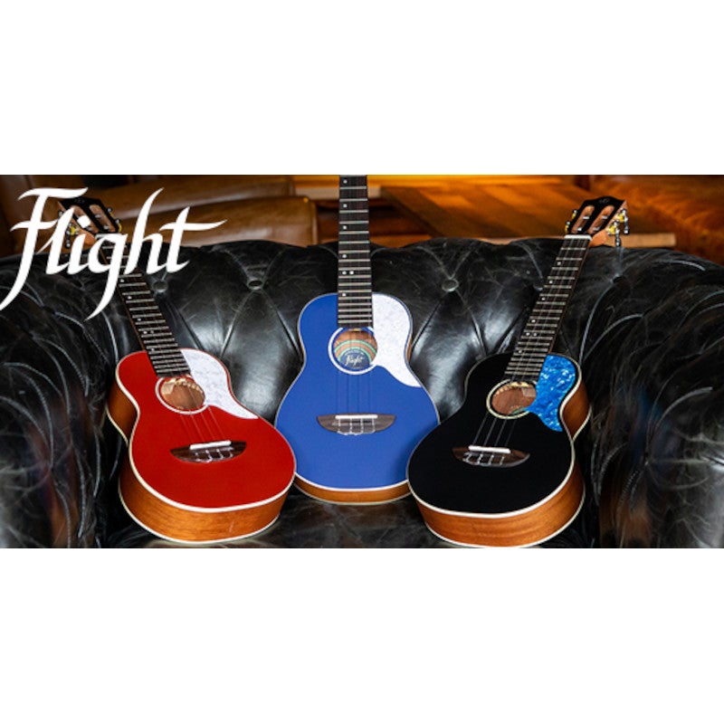 Flight Iris Concert Ukulele Black concert ukelele met gigbag