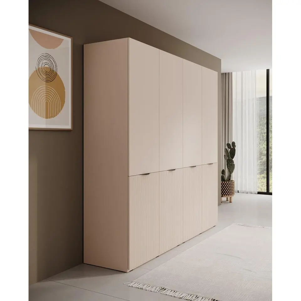 Meubella - Kledingkast Shelton - Beige - 202 cm