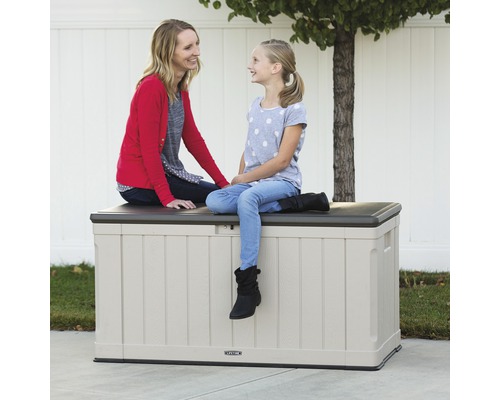 Lifetime Harmony kussenbox, 440l, 128 x 64 x 67 cm, kunststof, staal, grijs/zwart