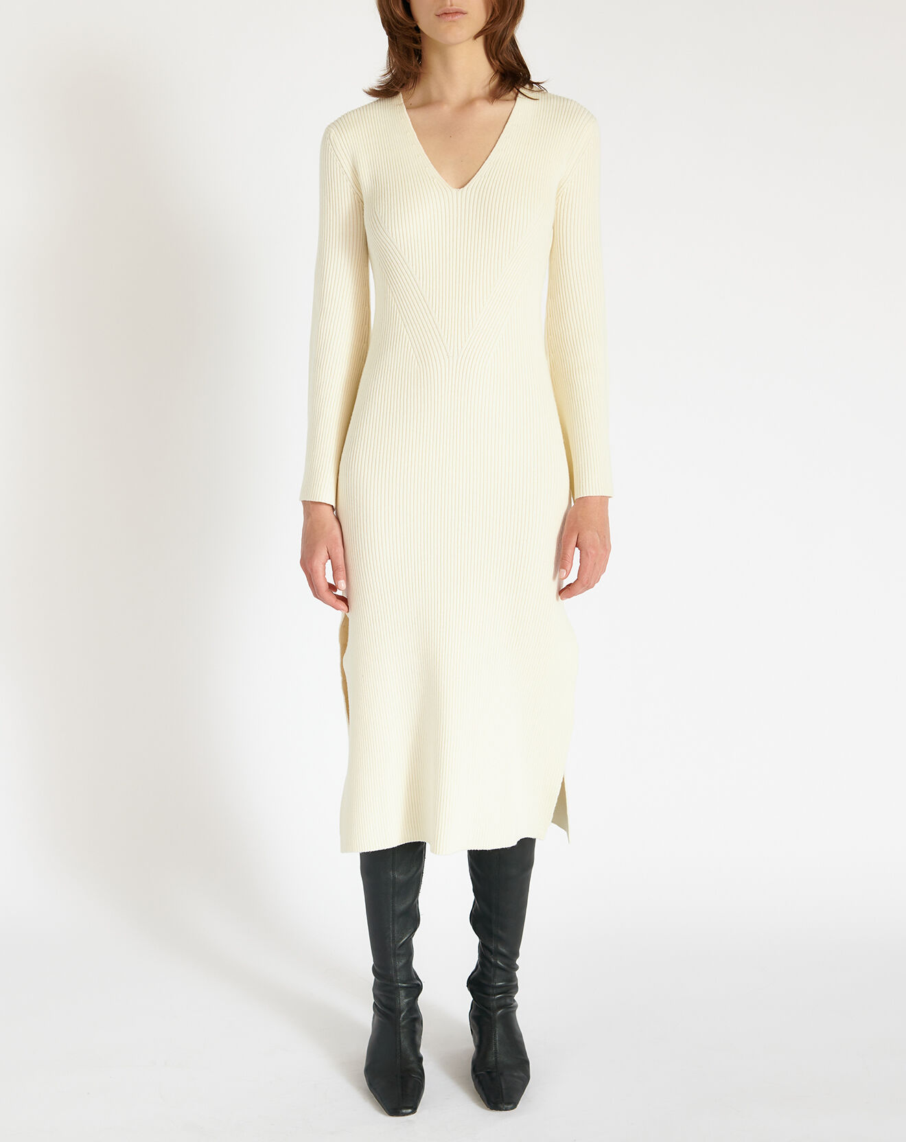 Zapa Robe en Laine mélangée Reda écrue