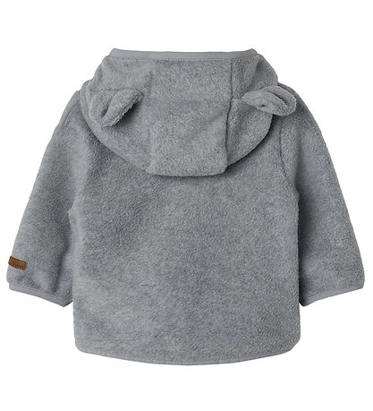 Name It Fleecejacke - NbnMeeko - Grey Melange m. Ohren