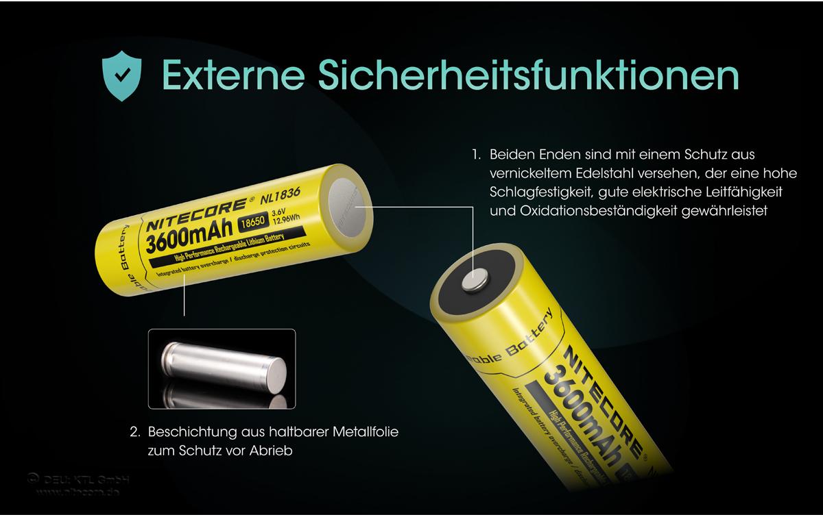 Akku NL1836 Li-Ion Typ 18650 3600 mAh, 1 StückLi-Ion Akku