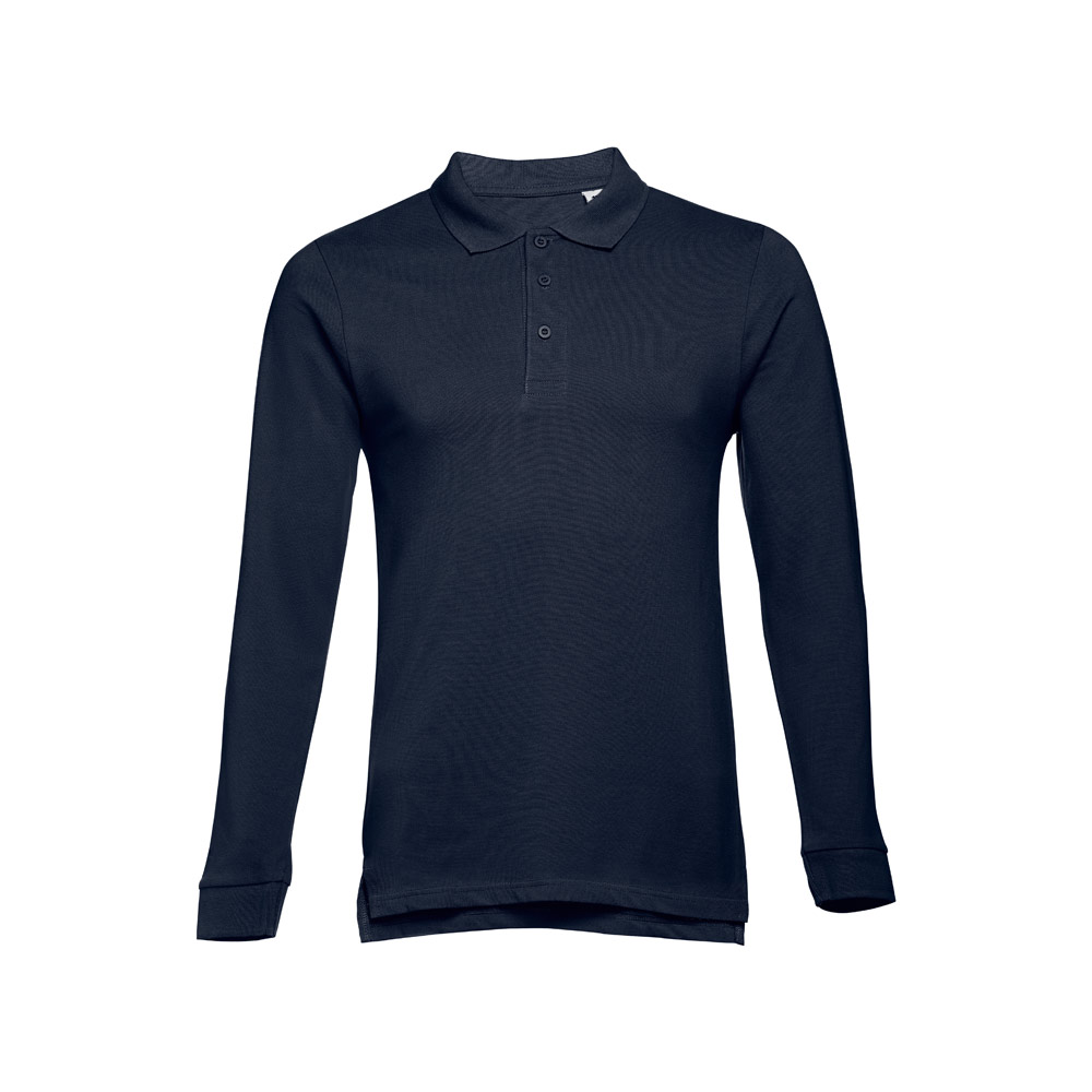 TH Clothes 30141 - Polo à manches longues en coton cardé pour hommes