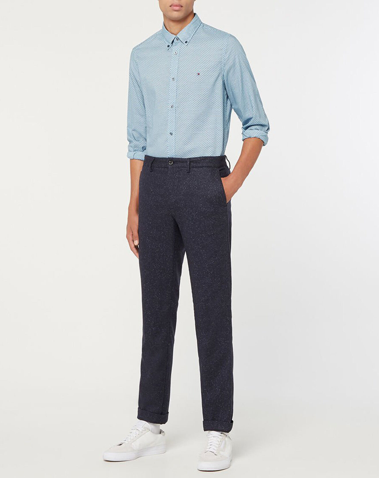 Tommy Hilfiger Chemise Slim Oxford imprimée bleue