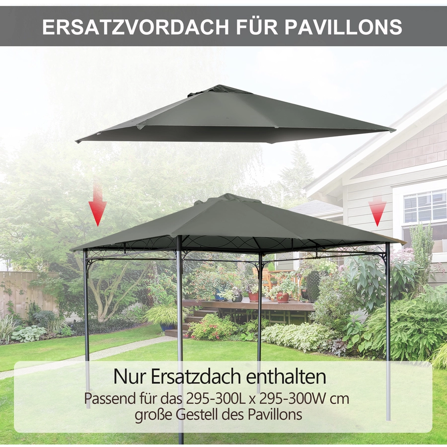 Outsunny Ersatzdach für Pavillon dunkelgrau