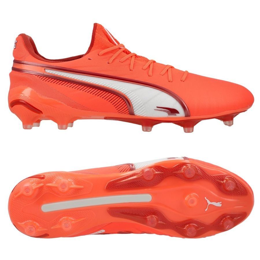 PUMA King Ultimate FG/AG Unlimited - Glowing Red/Blanc/Red Fire