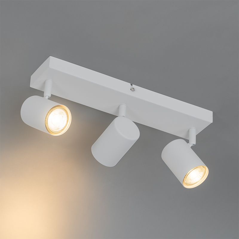 Moderne plafondlamp wit 3-lichts verstelbaar rechthoekig - Jeana