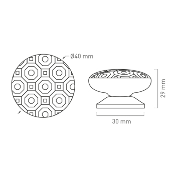 Meubelgreep knop Beyza 40MM porselein messing