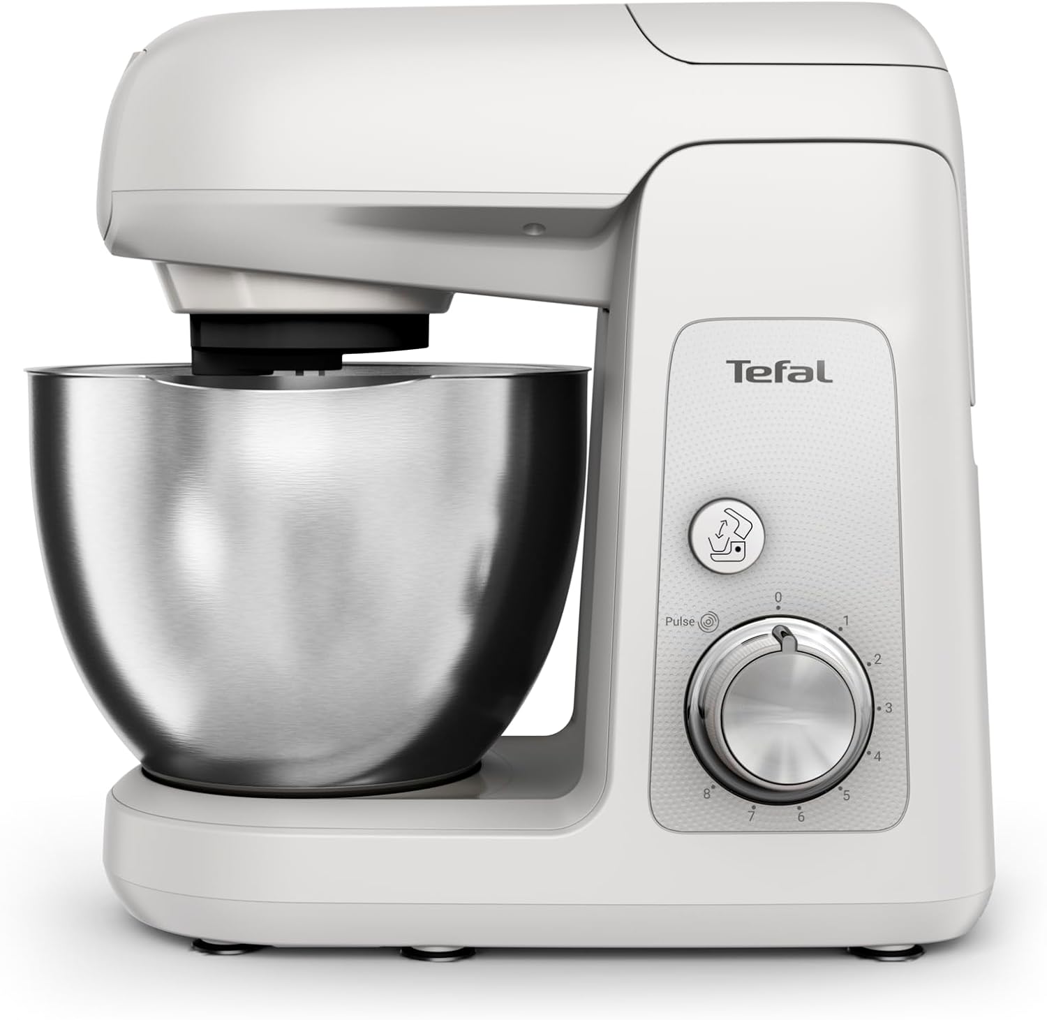 Tefal Bake Partner Küchenmaschine, leistungsstarke 1100 W, inkl. Standmixeraufsatz + Back-Kit, Abschaltautomatik bei Anheben des Armes, planetarisches Rührsystem, 4,6-l-Schüssel, Silber, QB525B38