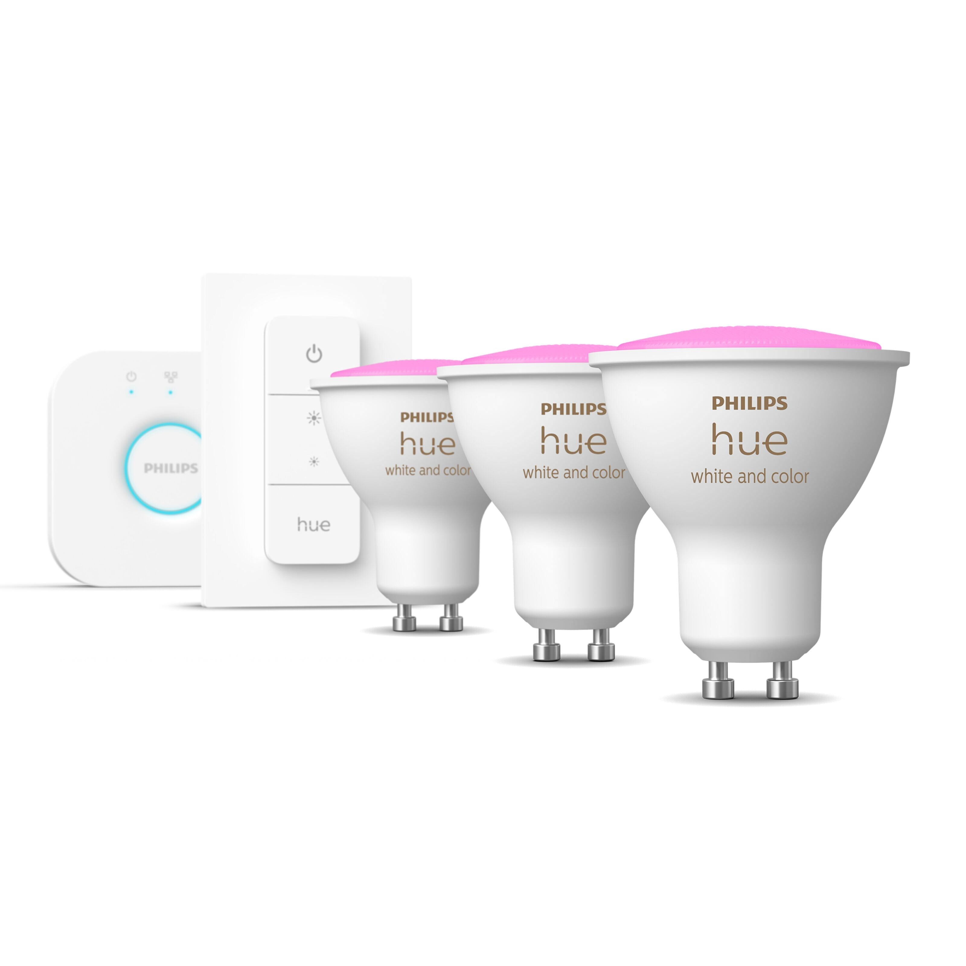 Philips Hue Color Ambiance GU10 Startpakke for Smarte LED-pærer 3-pk.