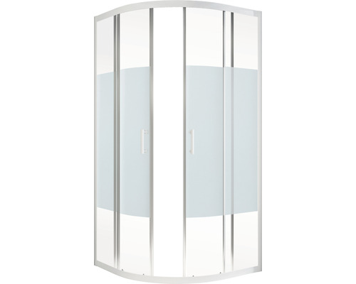 SCHULTE Sunny ExpressPlus R550 ronde douchewand 90x90 cm, Dezent Light decor, profielkleur alpinewit