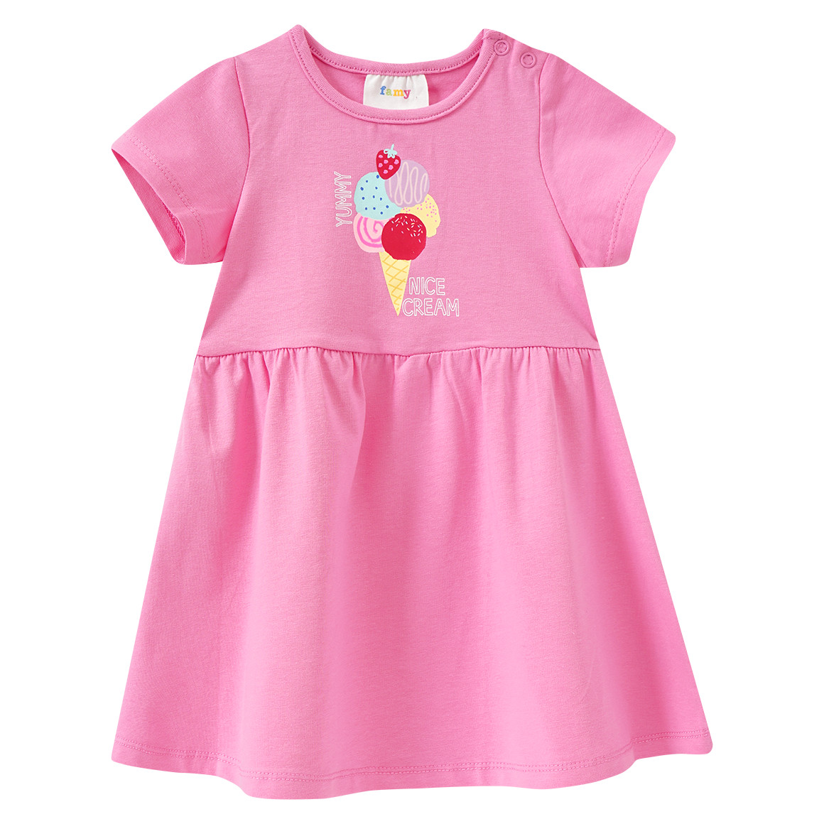 Famy 2 Baby Kleider mit bunten Motiven rosa / weiss