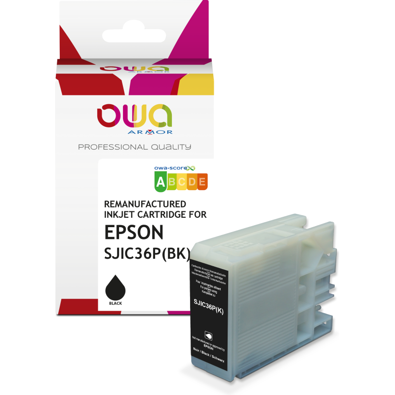 Cartouche d'encre remanufacturée OWA - standard - Noir - pour EPSON SJIC-36-P-K