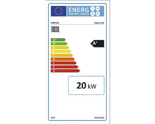 Strebel Varan 2.20 staalgrijze pelletkachel, 20 kW