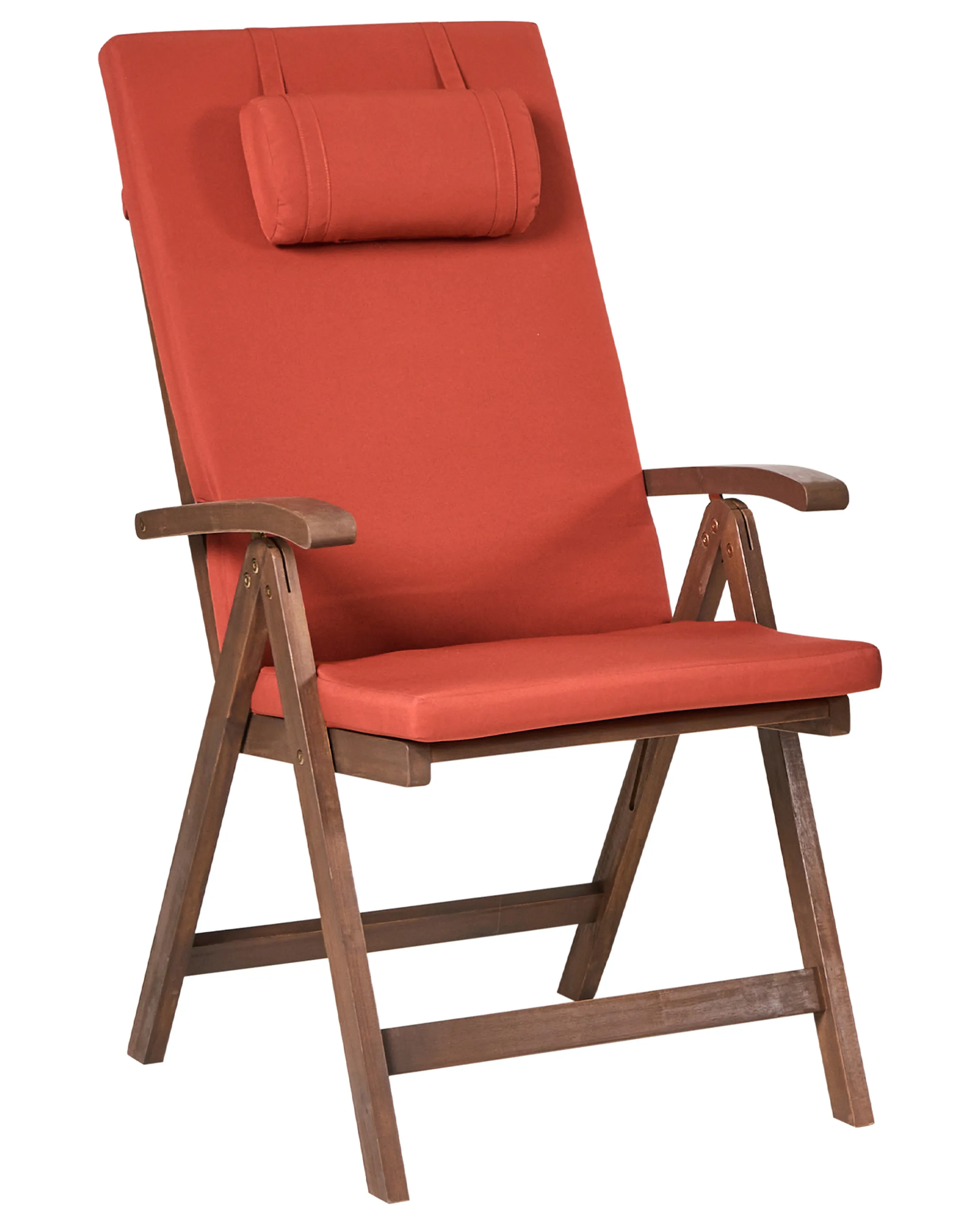 Set van 2 stoelen met zitkussen AMANTEA PREMIUM Acaciahout Rood