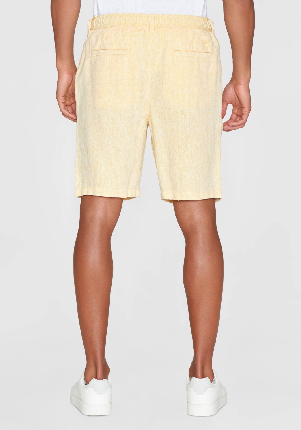 Knowledge Cotton Apparel Leinenshorts Fig Loose Herringbone Shorts Misted Yellow