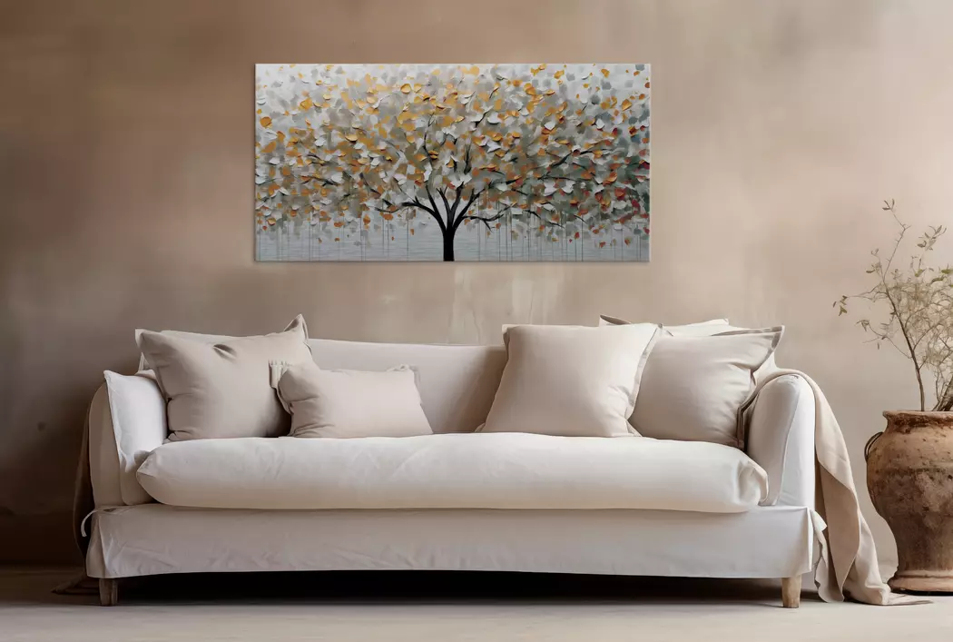 Wandbild 50 x 100 cm Silver Tree I
