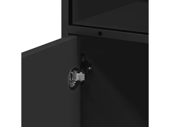 Armoire de salle de bain noir 35x37,5x100 cm bois d'ingénierie