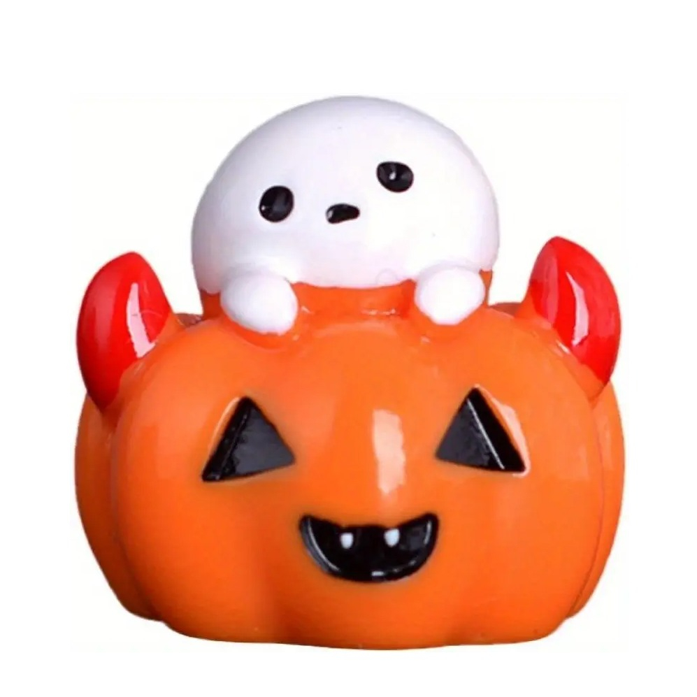 (6er Set) Miniatur Halloween Deko Mini Geister Figuren Grusel Party Tischdekoration Bastel Zubehör für Kreative DIY Projekte - Bunt