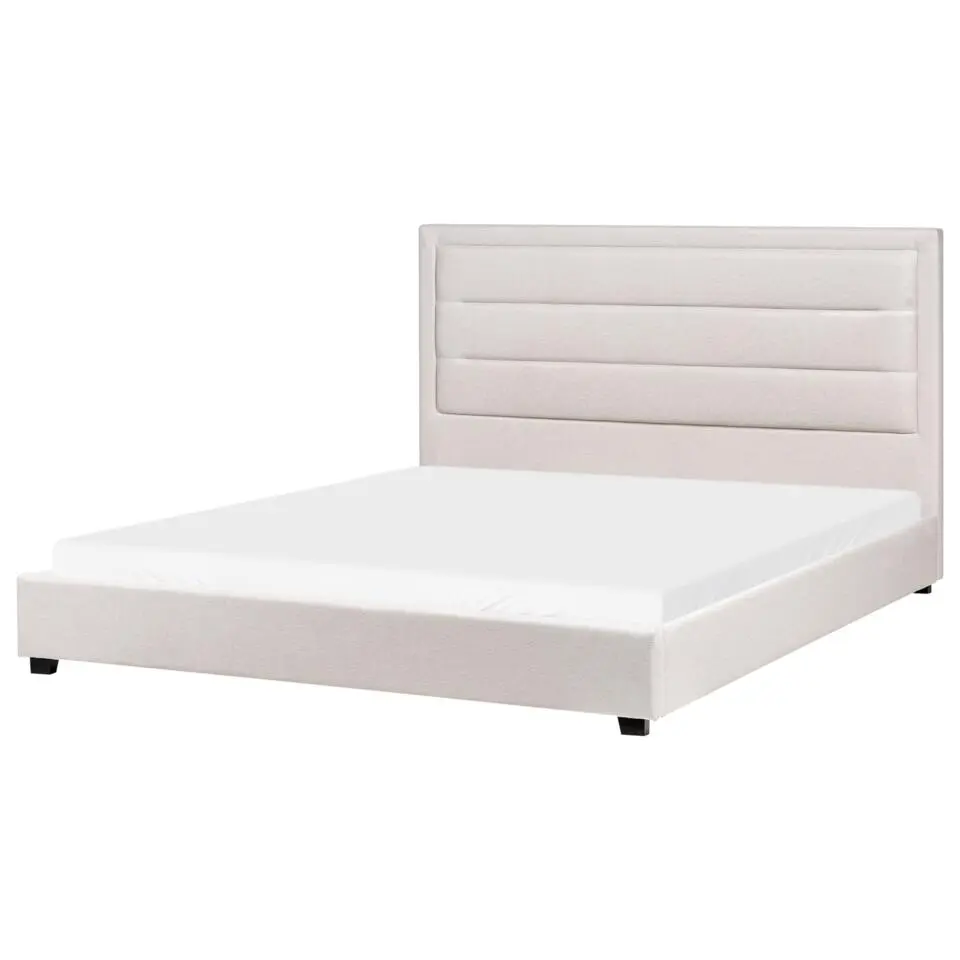 ROUEN - Bed - Lichtbeige - 180 x 200 cm - Polyester