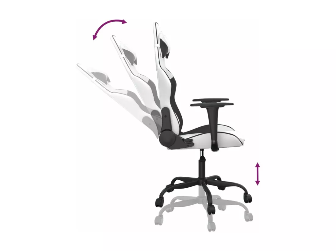 Chaise de jeu de massage Blanc et noir Similicuir