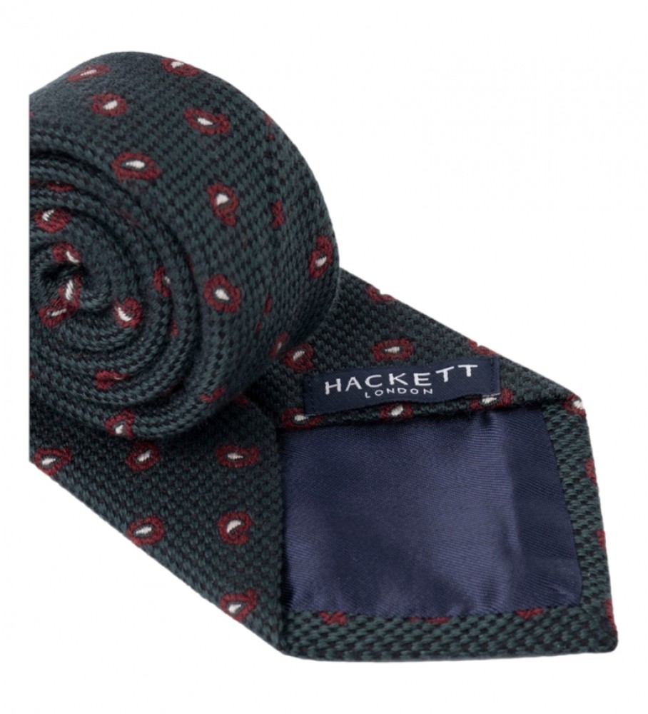 Gravata Hackett em mistura de lã verde pinho