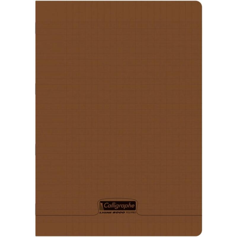 Cahier piqué 8000 POLYPRO A4 96 pages grands carreaux 90 g - Marron