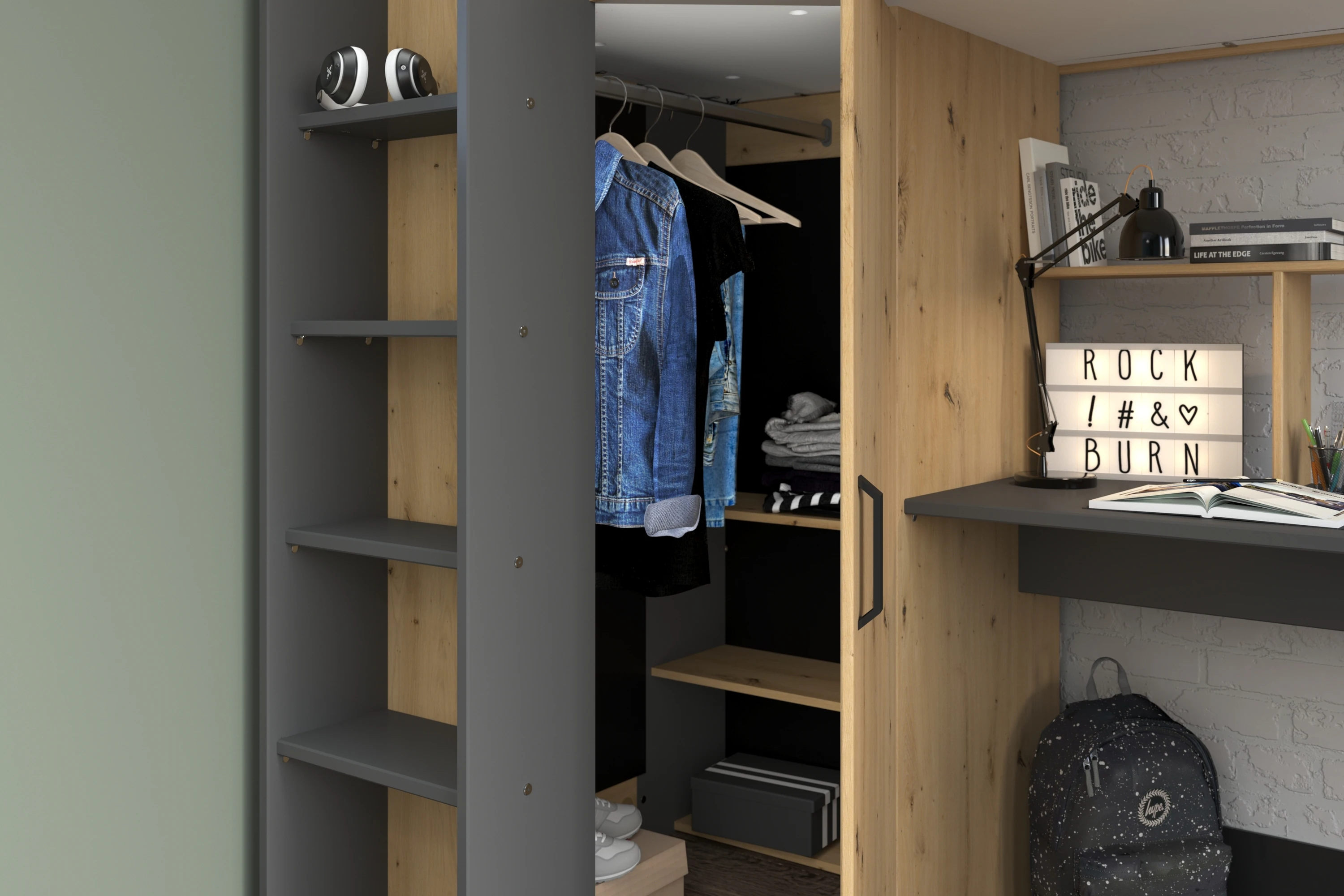 Parisot Hochbett Heavy Eiche Artisan