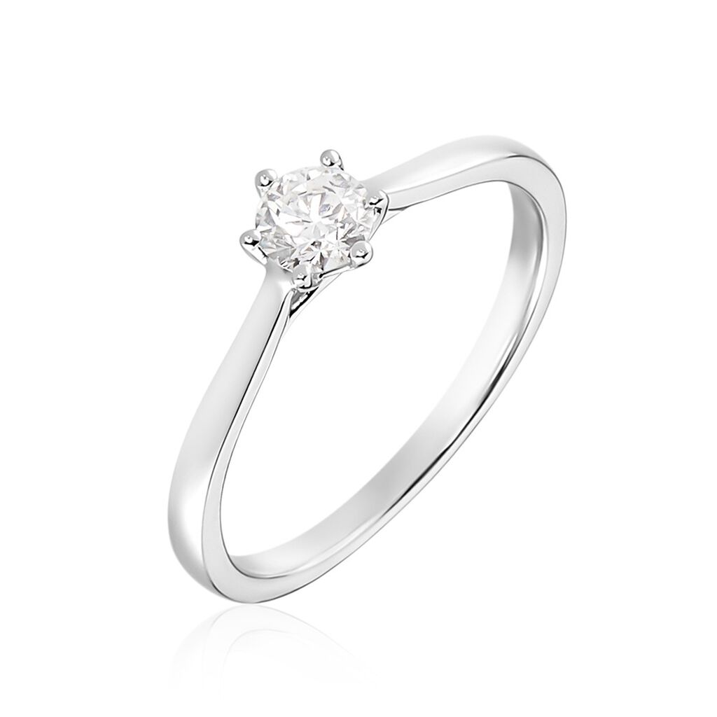 Bague Solitaire Athena Or Blanc Diamant