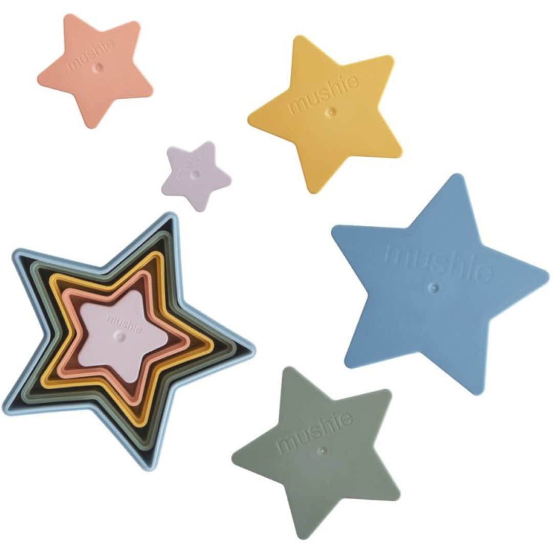 Mushie stapeltoren nesting star - retro