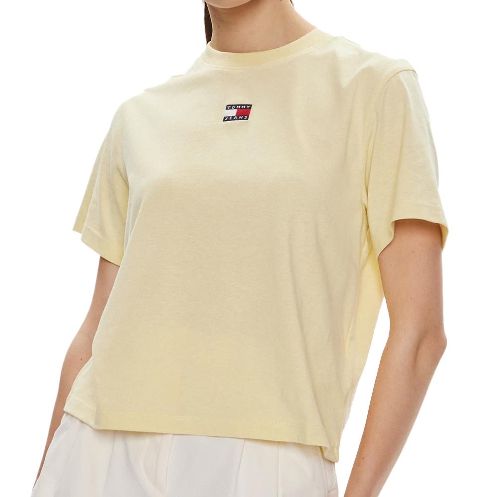 Tommy Hilfiger T-shirt Jaune Femme Tommy Hilfiger Badge