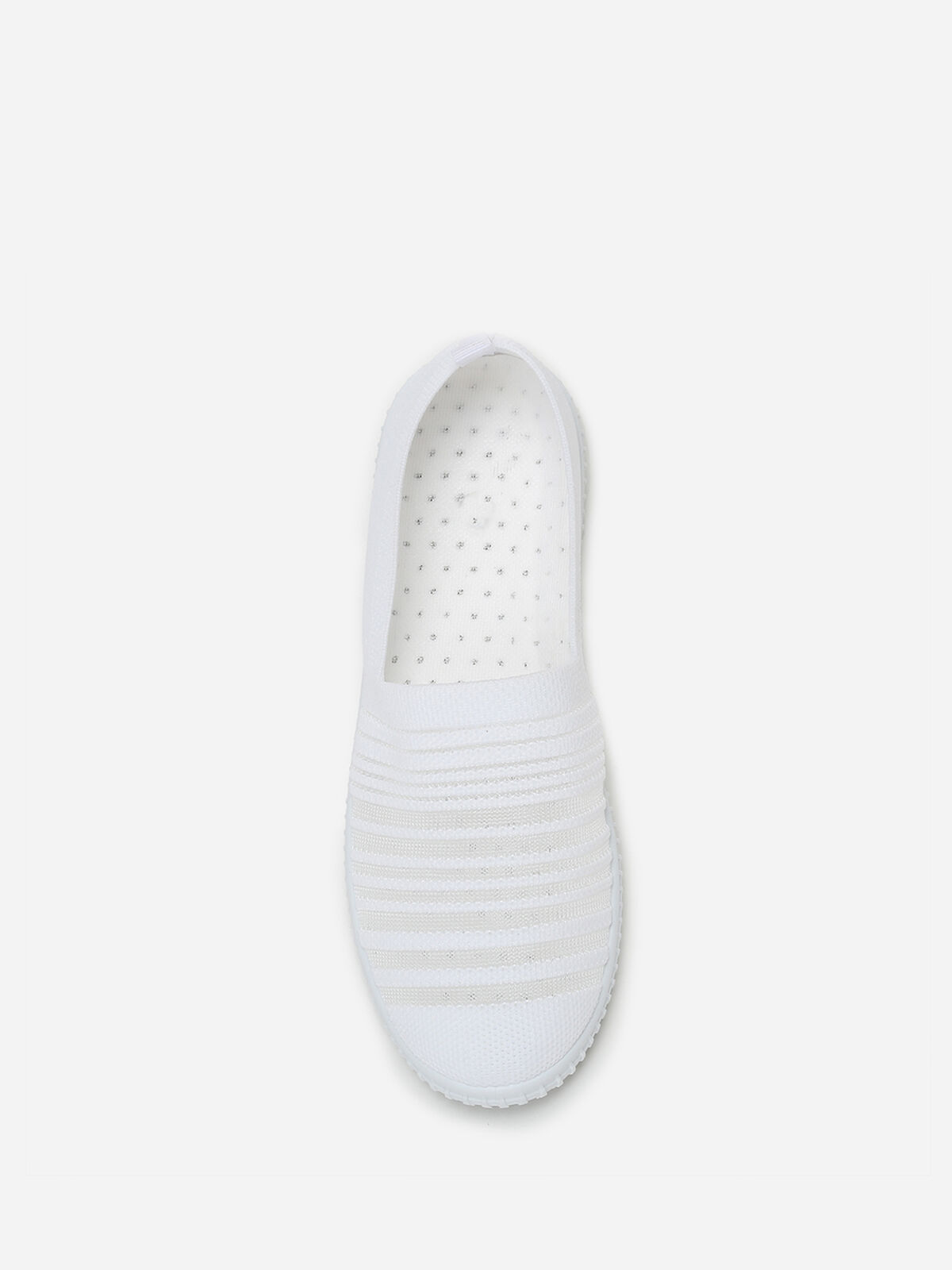 Slip-on en maille et effet transparent- Blanc
