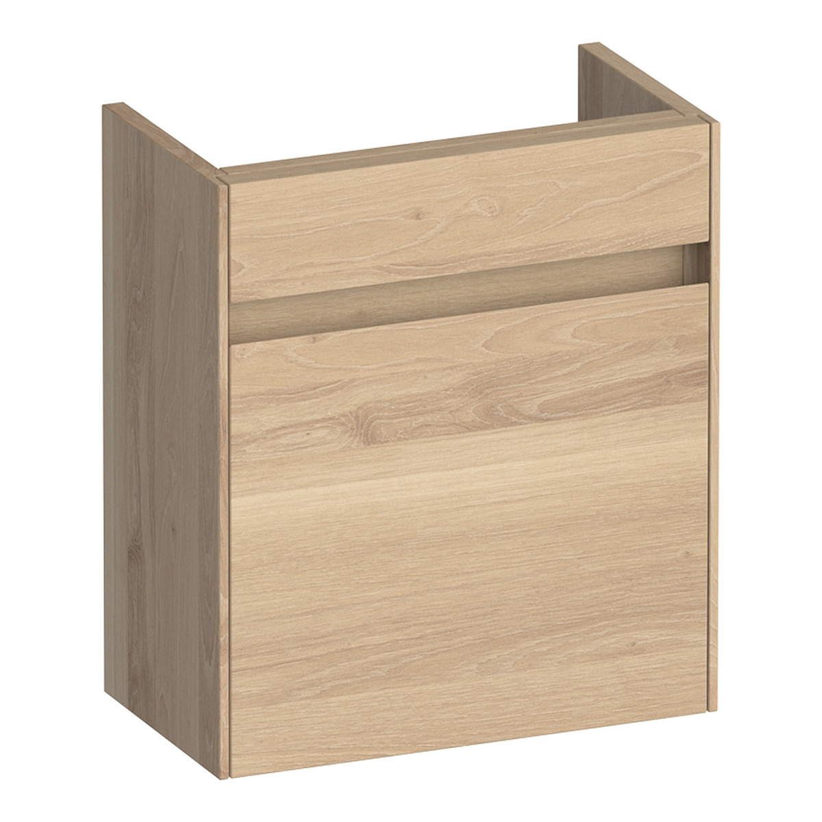 Brauer Inspire fonteinkast 40cm met 1 deur linksdraaiend lamellen eiken naturel