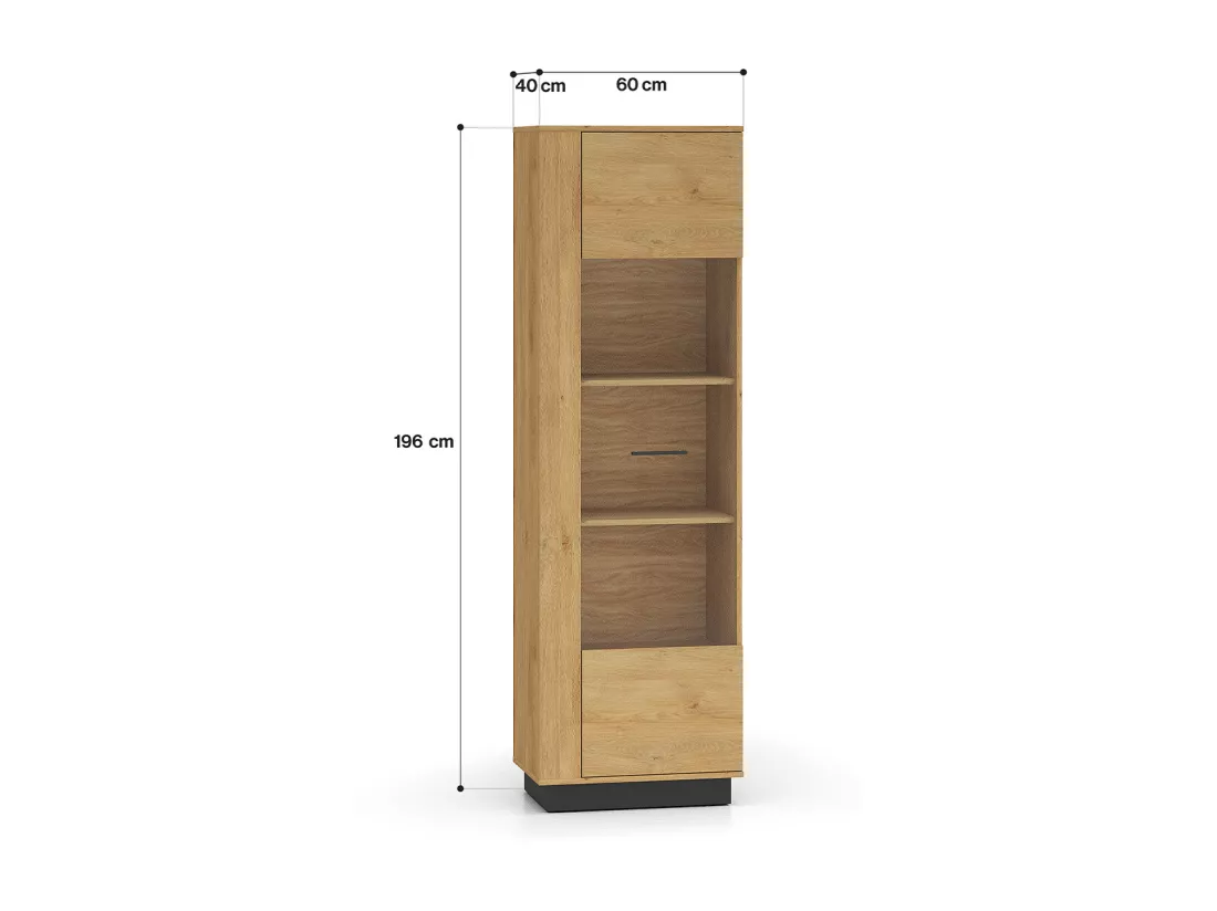 Vitrine 1 porte Ysia Bois et Noir
