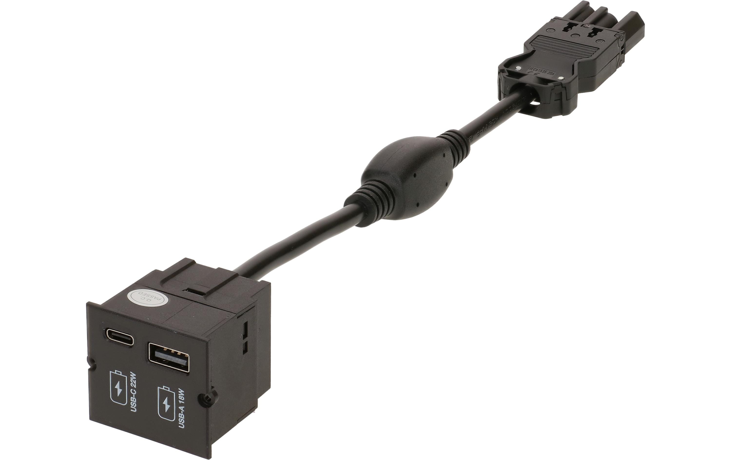 Custom Modul Ladegerät USB-A 18W, USB-C 22WBachmann Einbau Modul
