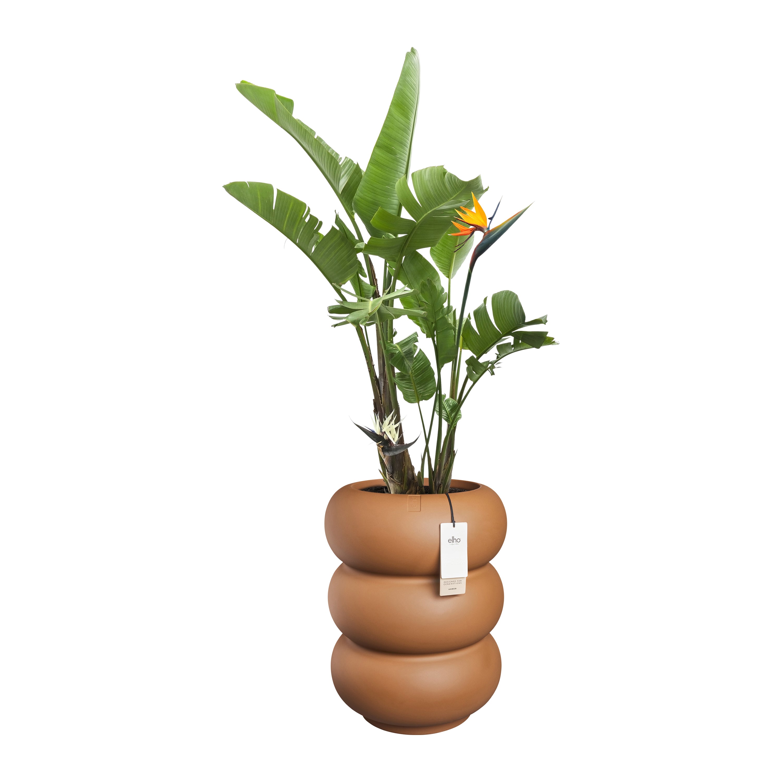 Elho Amber Roll High 43 - Karamel - Ã 43 x H 58 cm - Binnen en Buiten - 100% gerecycled kunststof