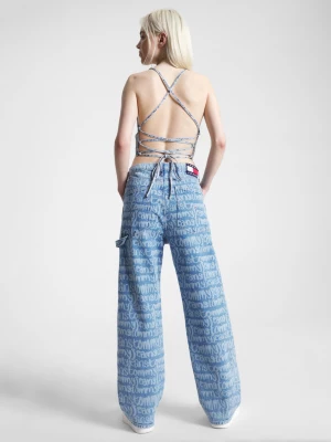 Calça jeans Daisy Low Rise Baggy com estampa de nome