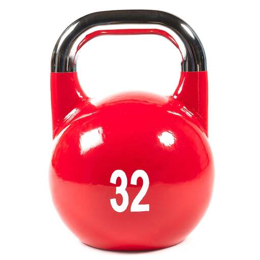 Halter de competição em ferro fundido com logotipo pintado, 32,5 kg