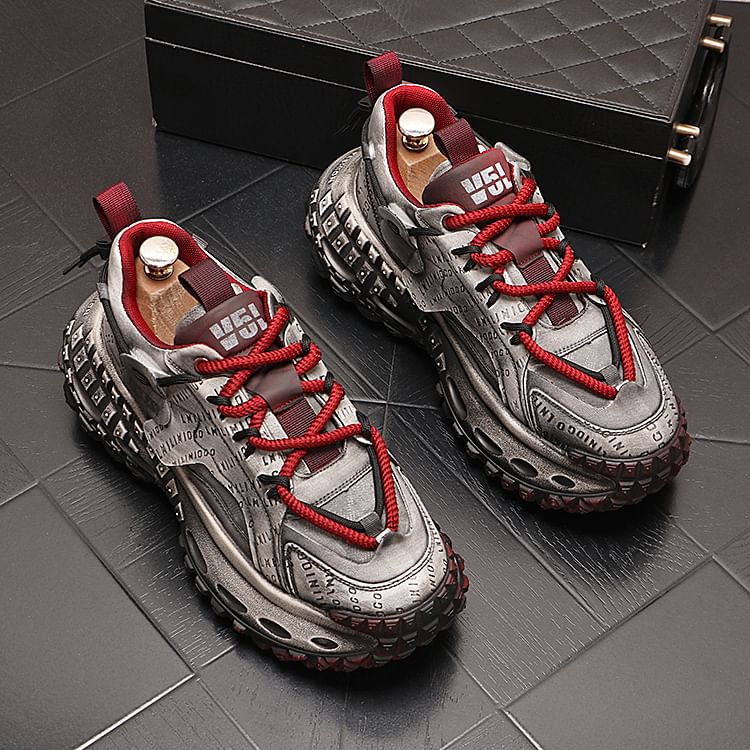 Mr Ozera - Veterschoenen met letters en platform