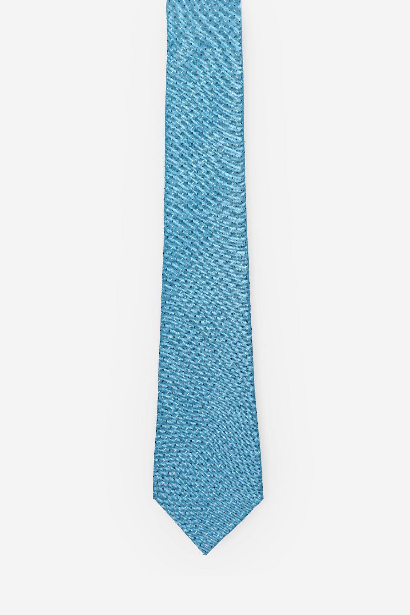 Gravata de seda com microestampa - Azul