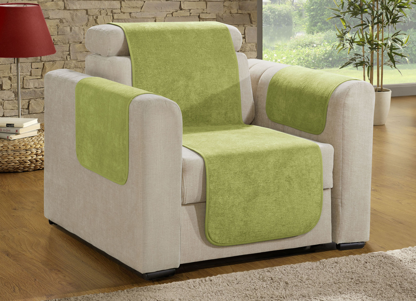 Nicht rutschende Sessel- und Sofaschoner mit Fleckschutz