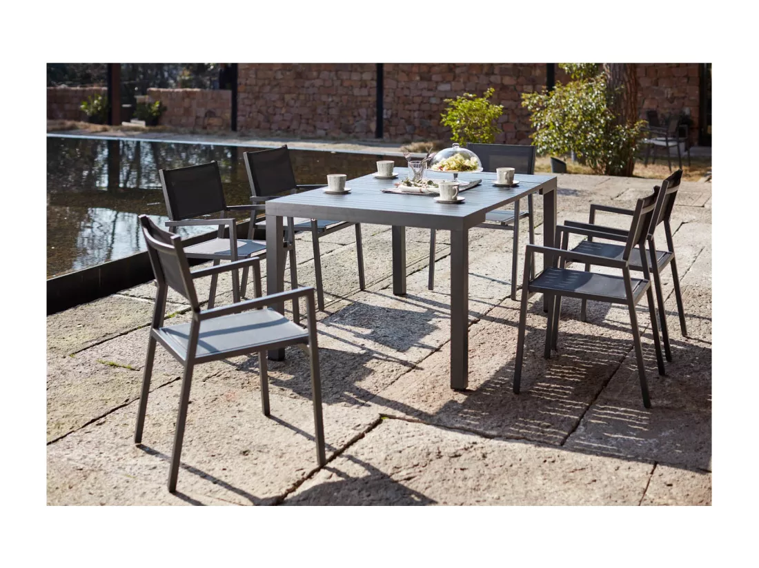 Salon de jardin extensible en alu 6 personnes OLAHO