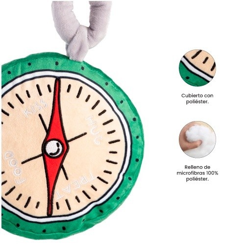 Bússola de pelúcia verde Patasbox para cães