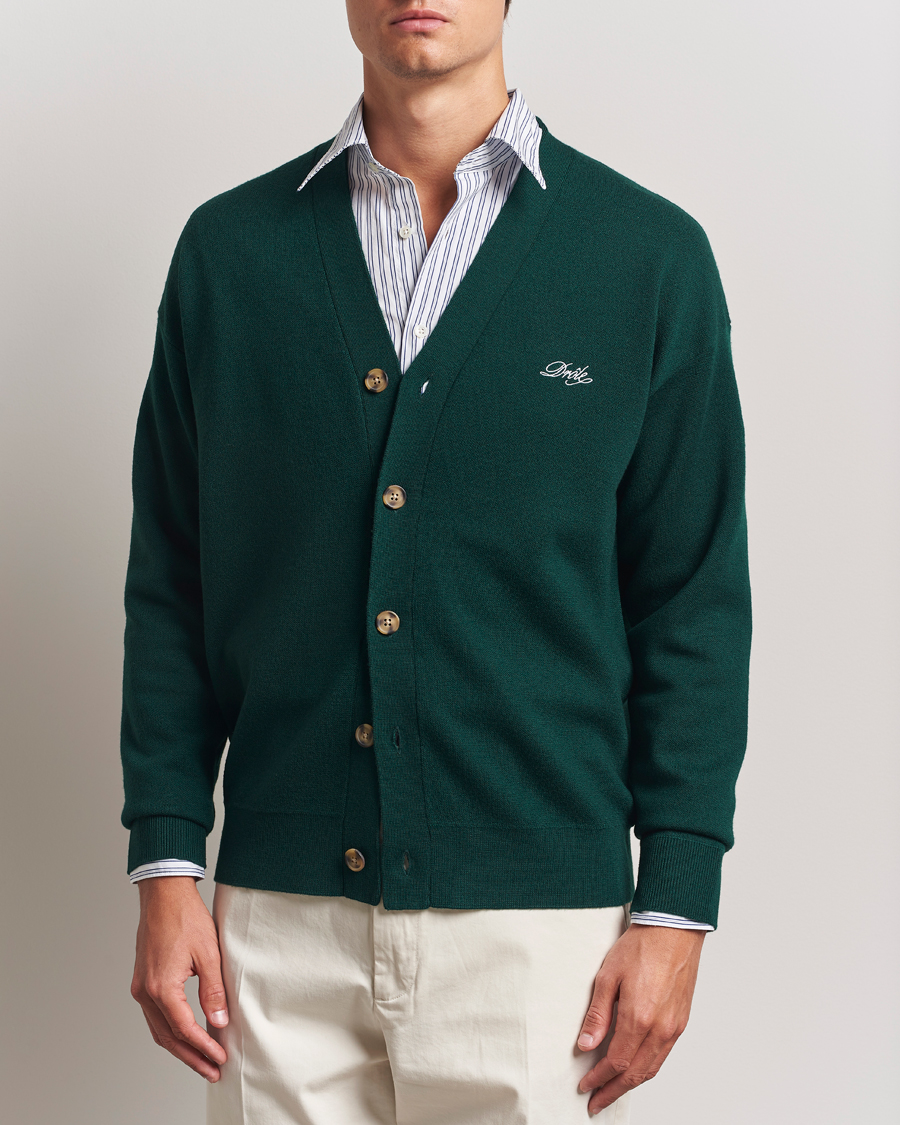 Drôle de Monsieur Merino Knitted Cardigan Dark Green