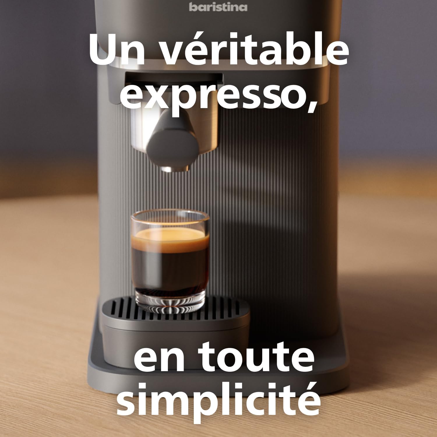 Philips Baristina Machine à expresso - Un véritable expresso, en toute simplicité - Compacte - 16 bars de pression - Broyeur intégré - Machine blanche avec porte-filtre blanc (BAR300/00)