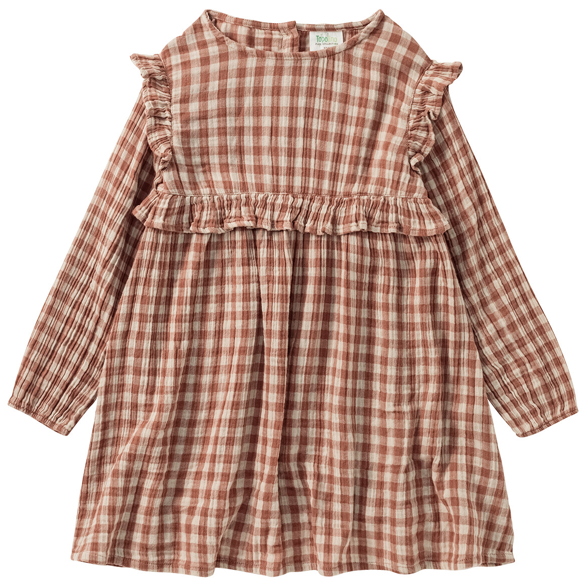 Topolino Pure Collection Mädchen Kleid aus Musselin terracotta / beige