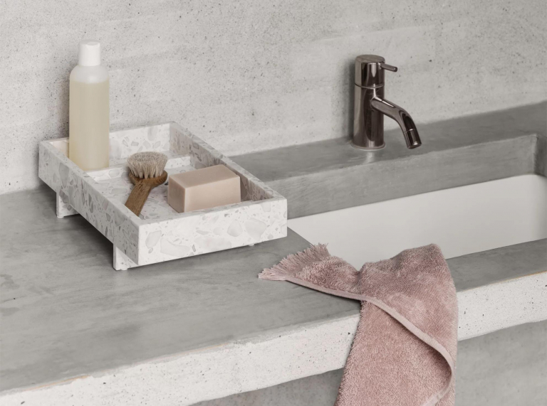 Blomus Abento dienblad marmer wit